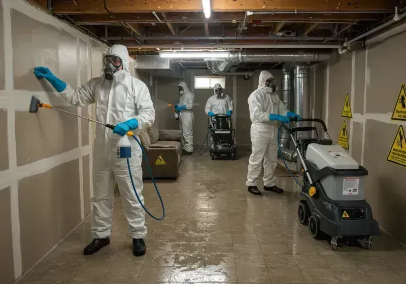 Basement Moisture Removal and Structural Drying process in Litchfield, CT